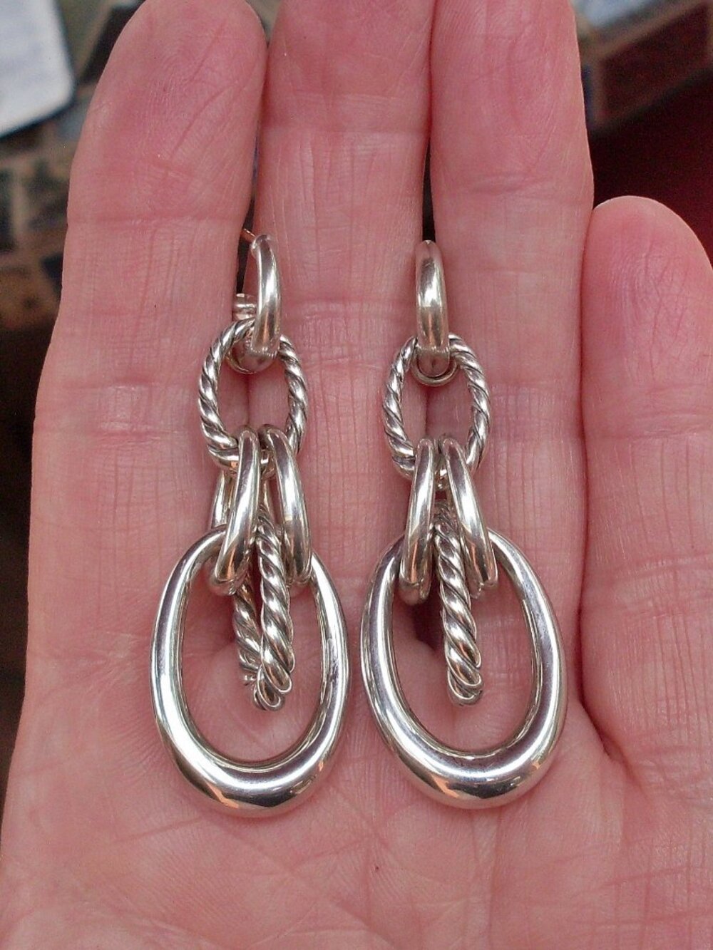 Retired - David Yurman Pure Form Drop Dangle Earrings - 925 - DY Backs